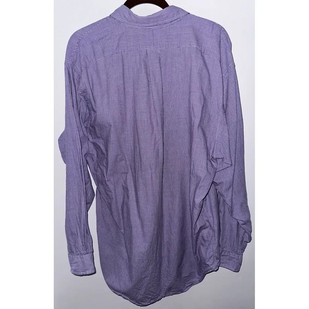 Polo Ralph Lauren Blake Purple Houndstooth Long Sleeve Button Down Mens Large‎